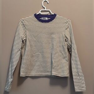 COS striped shirt with purple neck detail